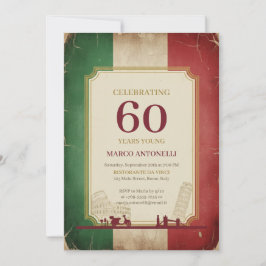Italiensk Vintage 60-års Födelsedagsinbjudan Inbjudningar
