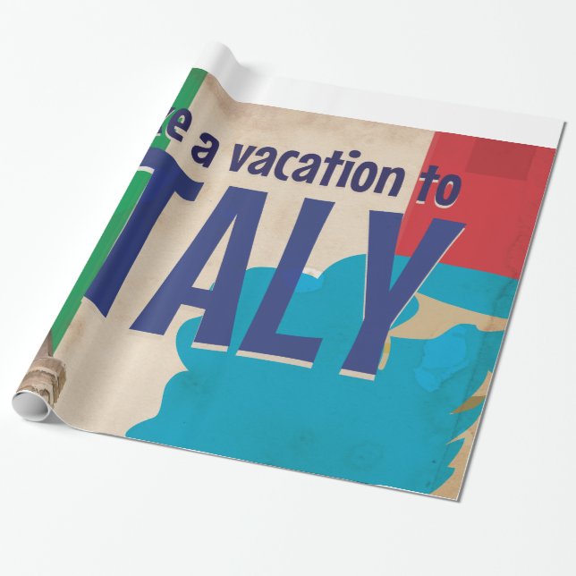 Italiensk vintage-resaaffisch presentpapper (Utrullad)