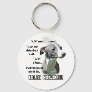 Italiensk vinthundFAQ Keychain Nyckelring