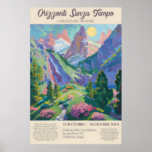 Italienska Alperna Landskaps Art Print Vintage Res Poster