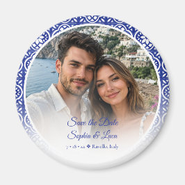 Italienska Amalfi-kusten Blå Kakel Foto Spara Datu Magnet