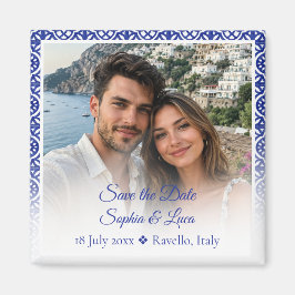 Italienska Amalfi-kusten Blå Kakel Foto Spara Datu Magnet