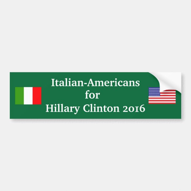 Italienska amerikaner för Hillary Clinton 2016 Bildekal (Framsidan)