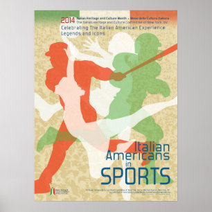 Italienska amerikaner i sportaffisch poster