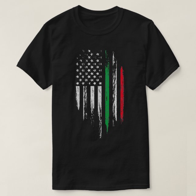 Italienska amerikanska Flagga Combo Italien USA It T Shirt (Design framsida)