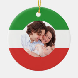 Italienska-amerikanska Flagga Italien Family Photo Julgransprydnad Keramik