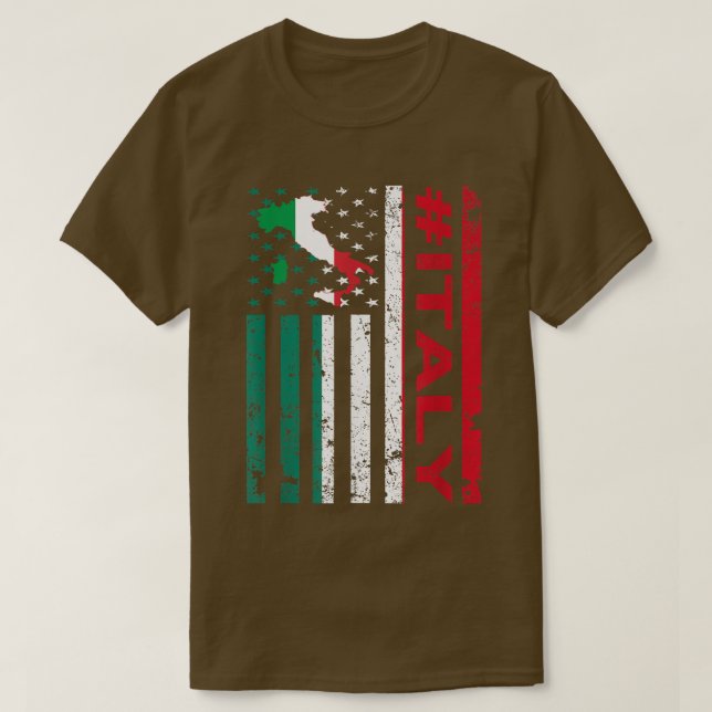 Italienska amerikanska Flagga Italien USA Pride T Shirt (Design framsida)
