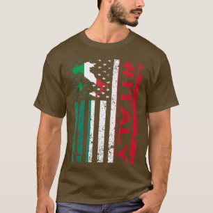Italienska amerikanska Flagga Italien USA Pride T Shirt