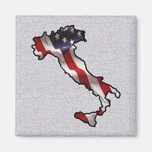 Italienska amerikanska Flagga Magnet (Framsidan)