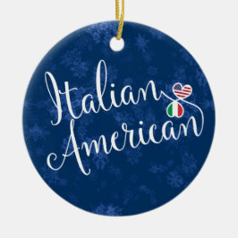 Italienska amerikanska Hearts Flaggor Helgdag Deko Julgransprydnad Keramik