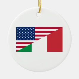 Italienska amerikanska Pridet US Italien Flagga Or Julgransprydnad Keramik