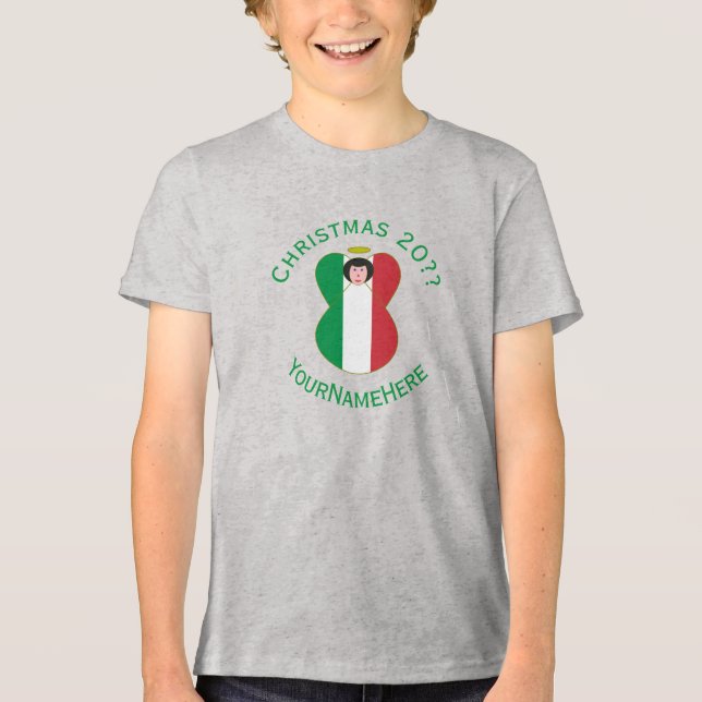 Italienska Angel Juldagen Personlig Boy's T Shirt (Framsida)