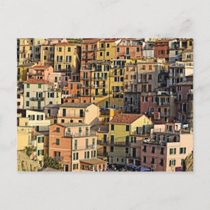Italienska Apartment Living - Manarola Postcard Vykort