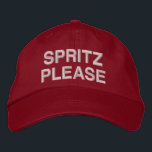 Italienska Aperol Spritz Funny Quote Rosa Red Anpa Broderad Keps<br><div class="desc">Öka sommaren stil med den här lekande "Spritz Snälla" hatten, perfekt för älskare av Aperol Spritz och aperitivo-kulturen. Det här trendiget broderade hatt i ett fet rött färg tillför en roligt som vrider på alla avslappnader som går ut eller på cocktail. Vare sig du slappnar av på en strand pub,...</div>