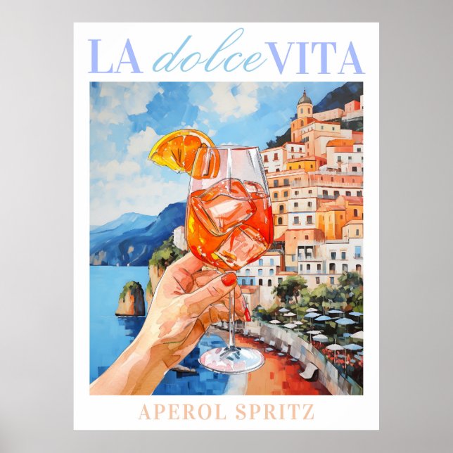 Italienska Aperol Spritz Poster (Framsidan)