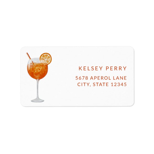 Italienska Aperol Spritz-Returetiketter Adressetikett (Framsidan)