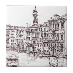 Italienska arkitekturteckningar kakelplatta