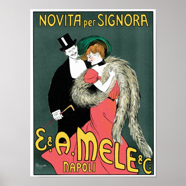Italienska Art nouveau Mode Ad Poster (Framsidan)