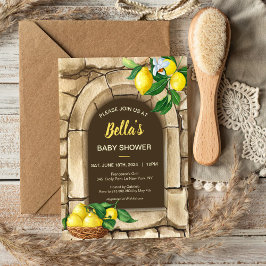 Italienska babyskor för lemon Rustic i Medelhavet Inbjudningar