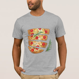 Italienska bakeriet Focaccia Olive Oil Bread Tomat T Shirt