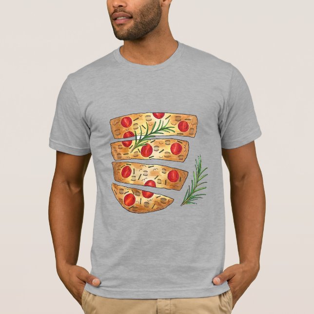 Italienska bakeriet Focaccia Olive Oil Bread Tomat T Shirt (Framsida)