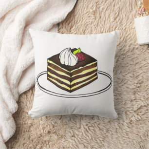 Italienska bakeriet Tiramisu Dessert Cake Slice Fo Kudde