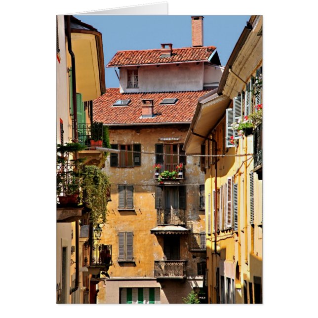 Italienska balkonger hälsningskort (Framsidan)