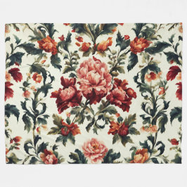 Italienska Baroque. Chic Flowers and Löv Fleecefilt