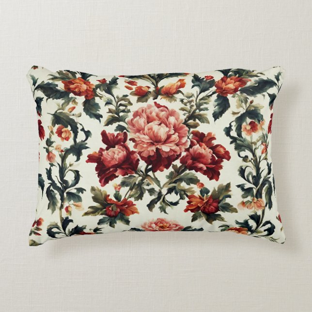 Italienska Baroque. Chic Flowers and Löv Prydnadskudde (Framsidan)