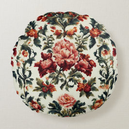 Italienska Baroque. Chic Flowers and Löv Rund Kudde