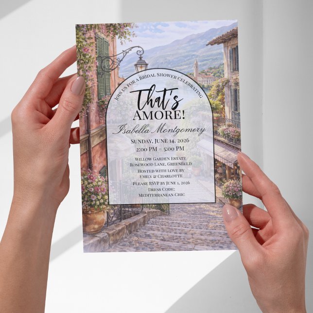 Italienska Bellagio That's Amore Bröllopsfest Inbjudningar (Italian Bellagio That’s Amore Bridal Shower Invitations
)