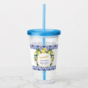 Italienska Blå Kakel Limoncello Bröllopsduschprese Take Away Mugg
