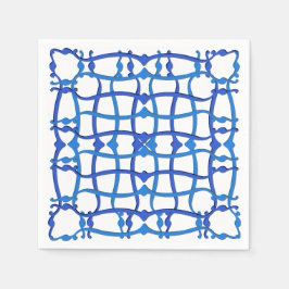 Italienska blå ornament party villa pappersservett