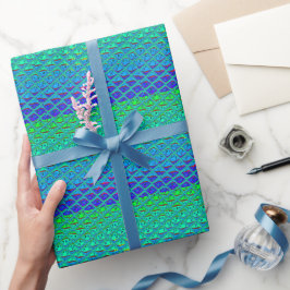 Italienska blå Sjöjungfru Motif Art-utskrift Presentpapper