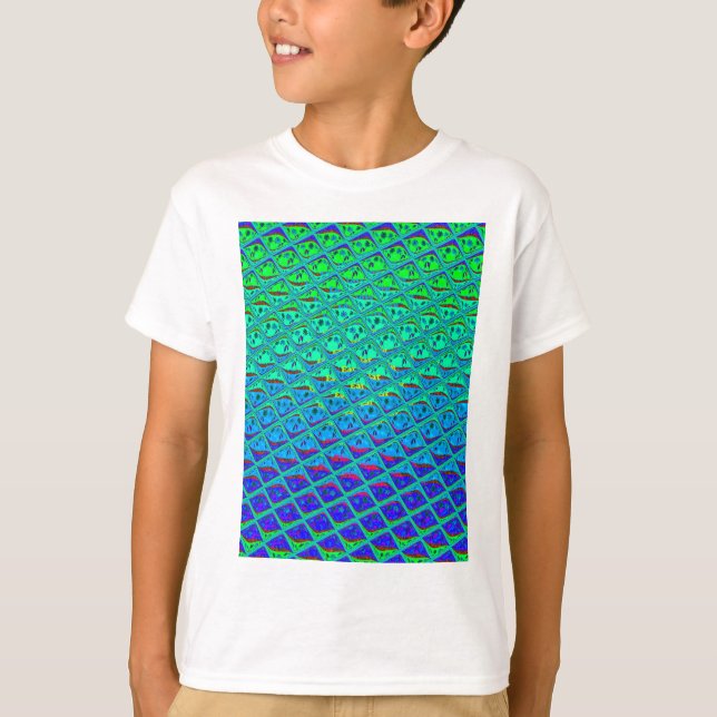 Italienska blå Sjöjungfru Motif Art-utskrift T-shirt (Framsida)