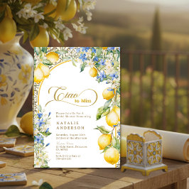 Italienska Blommiga Citron Ciao Till Miss Bröllops Inbjudningar