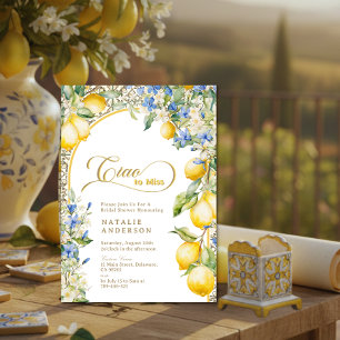 Italienska Blommiga Citron Ciao Till Miss Bröllops Inbjudningar