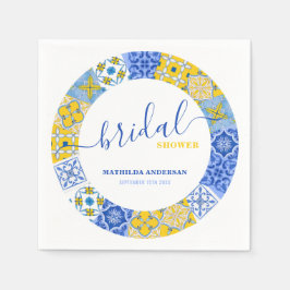 Italienska Blue Gult Tile Sommar-Möhippan Pappersservett