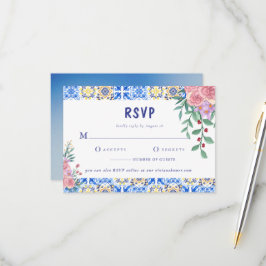 Italienska Blue Tile Blommigt mamma Mia OSA Kort