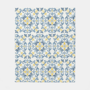 Italienska Blue Tile Lemon Fleecefilt