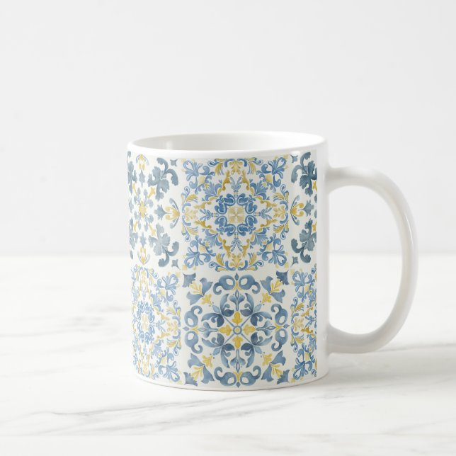 Italienska Blue Tile Lemon Kaffemugg (Höger)