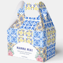 Italienska Blue Tile mamma Mia Baby Shower Presentaskar