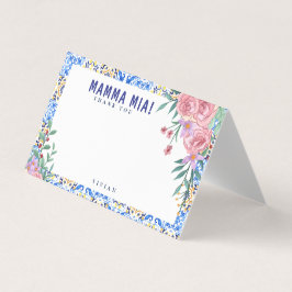 Italienska Blue Tile mamma Mia Tack Kort