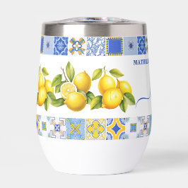 Italienska Blue Tiles Lemon Sommar Möhippa
