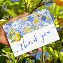 Italienska Blue Tiles Lemon Sommar Möhippa