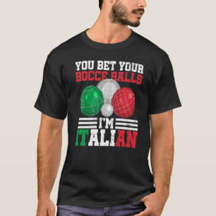 Italienska Boccia för en italiensk Bocce Boll-förk T Shirt