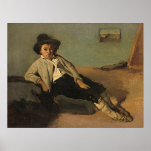 Italienska bondpojke, Jean-Baptiste- Corot Fine Ar Poster