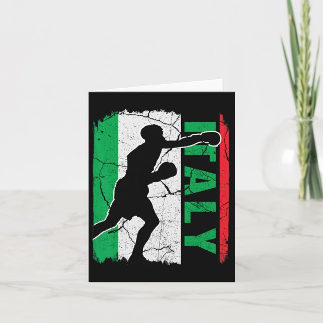 Italienska Boxing Team Italien Flagga Boxing-hands Kort (Framsida)