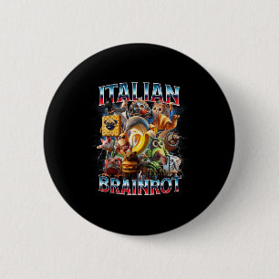 Italienska Brain Rot Italienska Brainrot Funny Mem Knapp