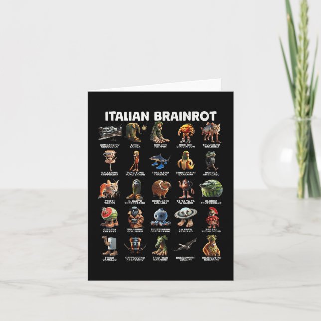 Italienska Brain Rot Italienska Brainrot Funny Mem Kort (Framsida)